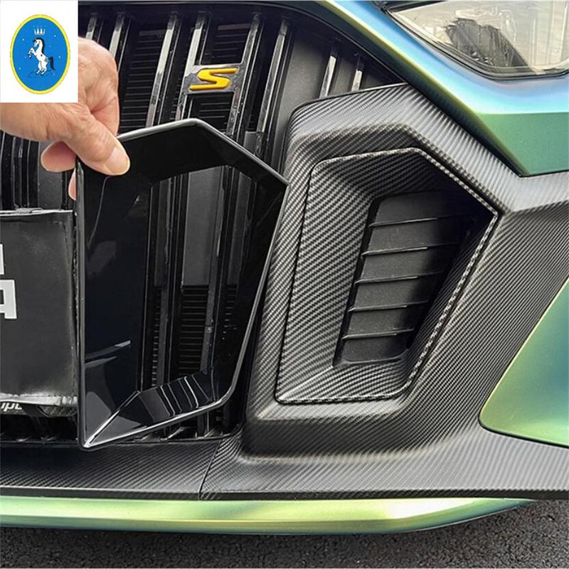 Black Car Front Fog Lamp Air Inlet Decor Frame Cover Trim Fit For GAC Trumpchi Empow Exterior Accessories