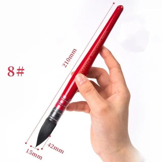 1 шт. Кисть для акварели из беличьего волоса, заостренная, для рисования, художественные принадлежности, школьные канцелярские аксессуары