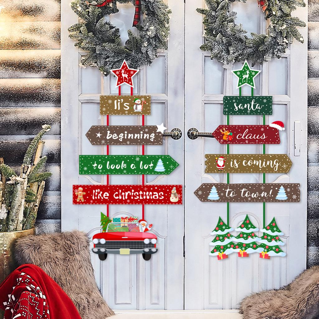 Christmas New Door Hanging Christmas Holiday Party Atmosphere Decoration Hanging Door Sign Customization