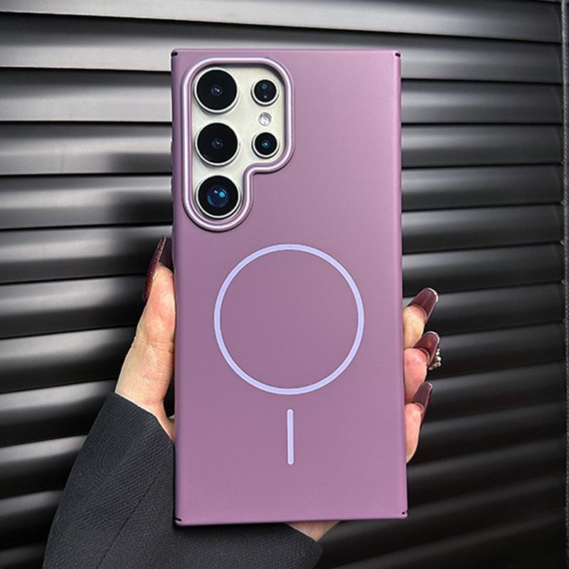Luxury Slim Matte for Magnetic Case for Samsung Galaxy S25 S15 S24 S23 Ultra S22 Plus Solid Color Shockproof PC Phone Cover