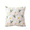 Embroidery Daisy Spring Pillow Covers Soft Plush Throw Pillow Cases  Home Sofa Decor