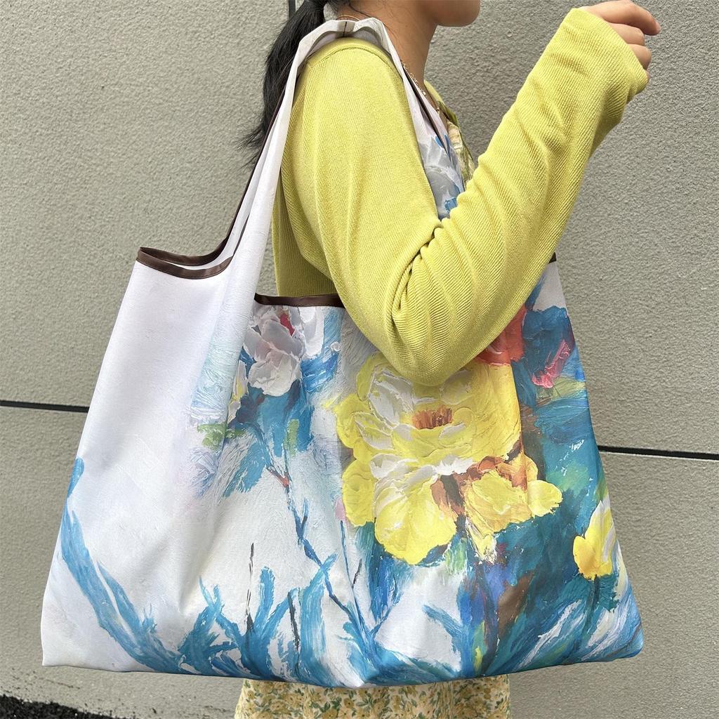 Eco-Friendly Foldable Large Capacity Shoulder Shopping Bag for Women