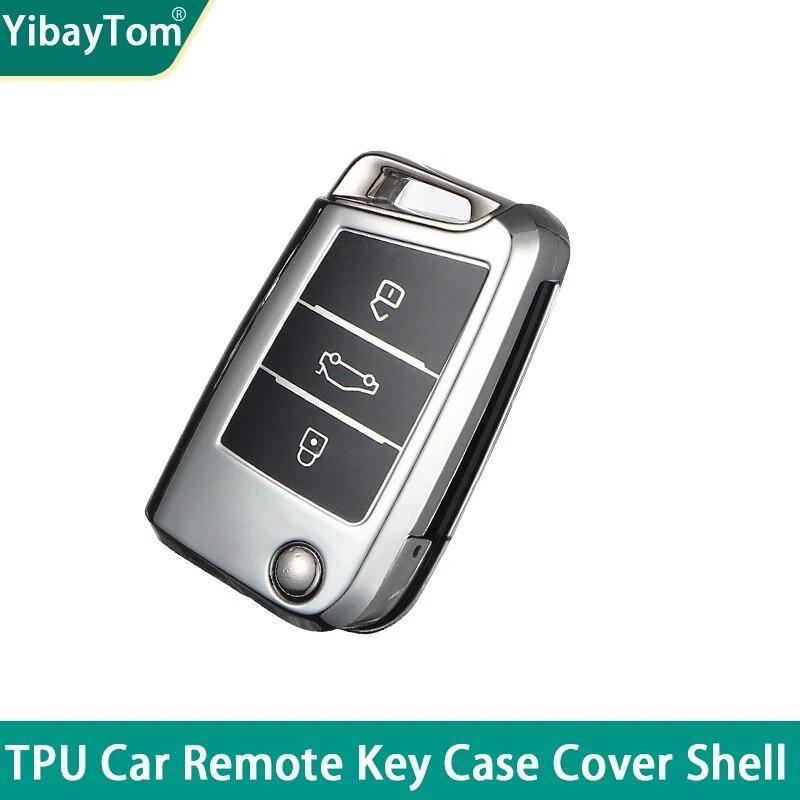 Wear-resistant New Soft TPU Car Key Case Cover For Volkswagen VW Golf 7 Mk7 Seat Ibiza Leon FR 2 Altea Aztec For Skoda Octavia