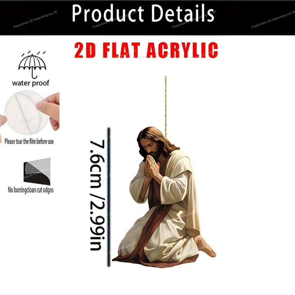 Acrylic Car Ornaments Divine Hanging Ornament, Cross For Car Mirror Hanging Christian Gifts For Men Women Xmas Gifts