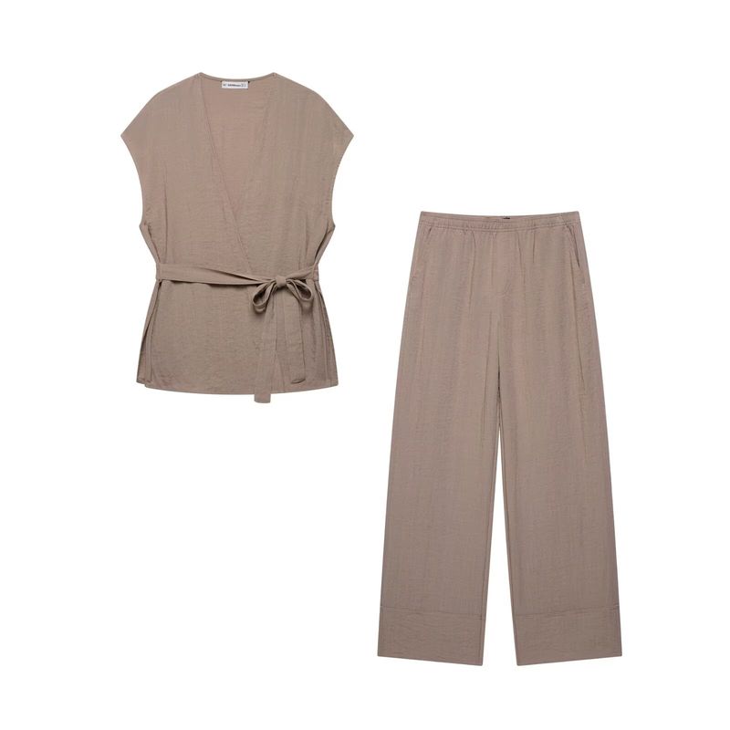 Kaslead New Arrival Women's Fashion Style Kimono Vest Tops Casual Pants 5427762 5427413