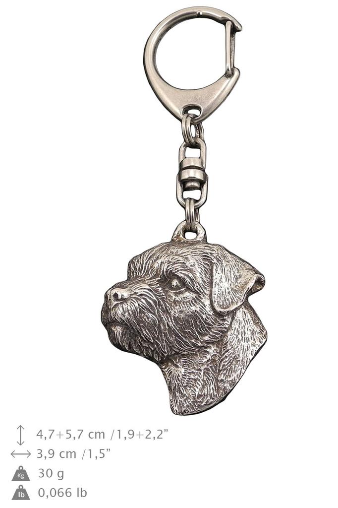 Border Terrier - Posrebrzany Brelok Do Kluczy Z Psem, Ozdoba Torebki, Zawieszka Do Plecaka Marki Art-Dog