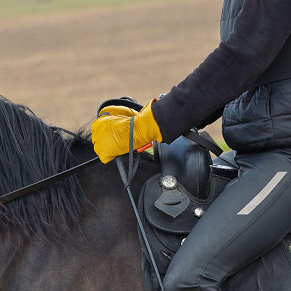 Yellow Black Motorcycle Riding Gloves Keep Warm Wear Resistant Working Protective Gloves Breathable Sheepskin Leather