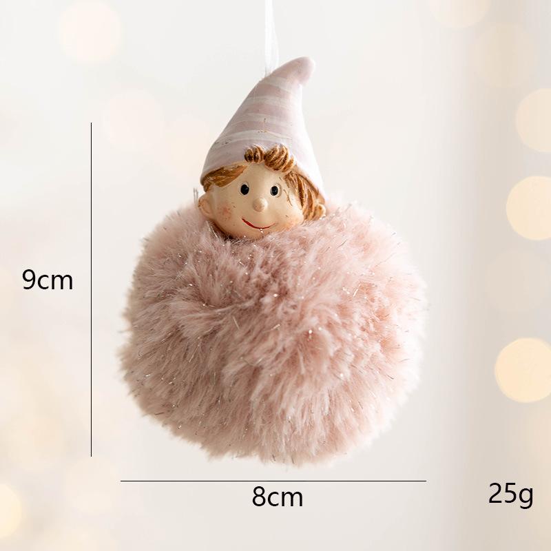 Christmas Plush Angel Girl Pendant Christmas Angel Decoration Desktop Ornament White Pink Angel Pendant New Year 2025