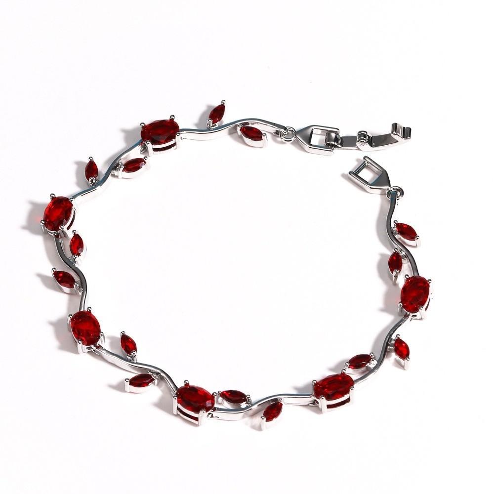Sparkling Stones Rhinestone Bracelet Colorful Crystal Leaf Vine Bracelet  Wedding Jewelry