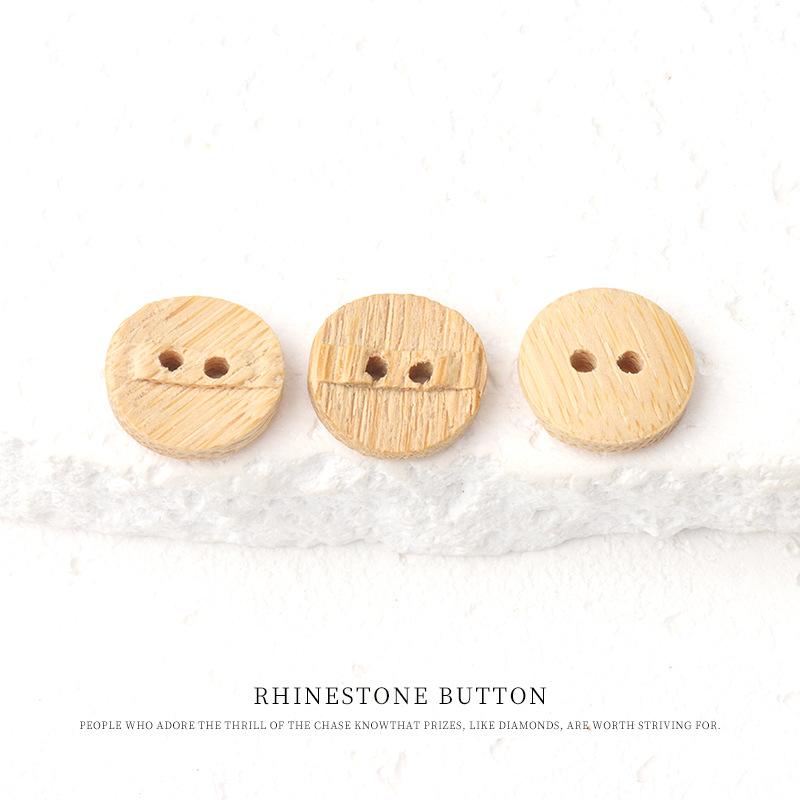5pcs Primary Color Bread Natural Bamboo Buttons Cotton And Linen Literary Shirt Buttons Retro Sweater Cardigan Cheongsam Hanfu Buttons