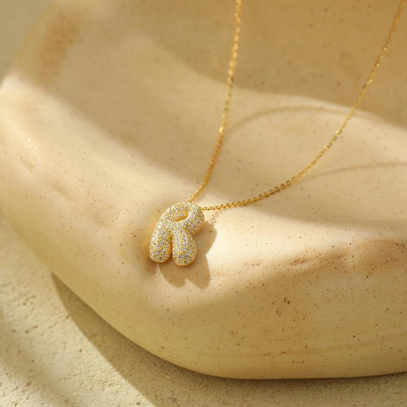 Женское ожерелье Banyan Tree из серебра 925 пробы с 26 буквами бриллиантов в форме пузыря — цепочка на ключицу в европейском и американском стиле хип-хоп.