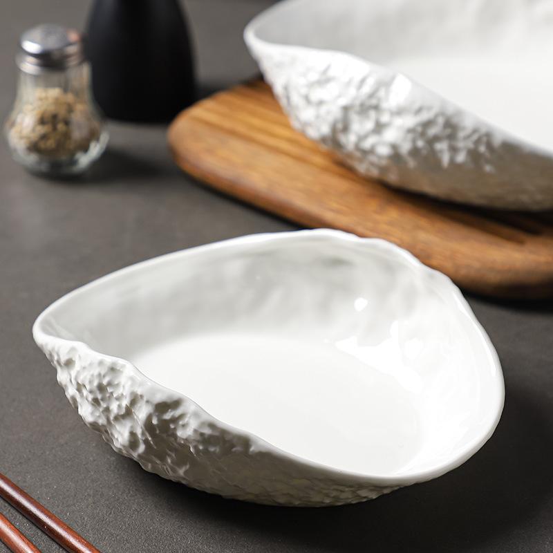 Раковина с рисунком из камня, высококачественная тарелка для дома, керамическая, новая, легкая, роскошная, большая, для приготовления на пару, тарелка для ухи из рыбы, el столовая посуда