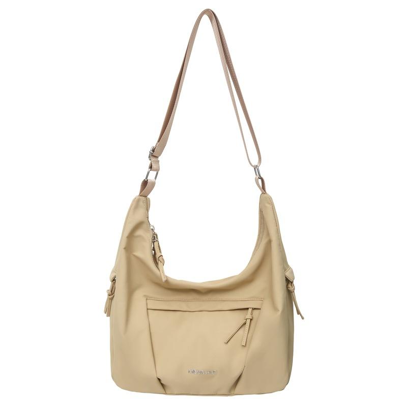 Женская сумка через плечо, большая вместимость, однотонная сумка-хобо