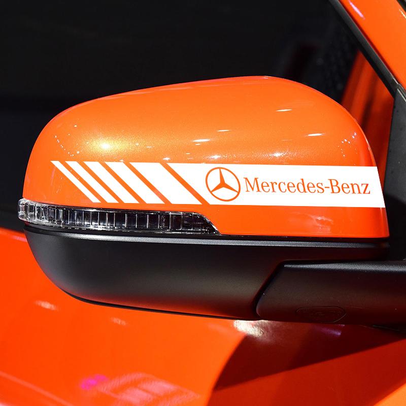 Наклейка полоса на боковое зеркало заднего вида автомобиля Кузов автомобиля Для Mercedes Benz AMG W212 W205 W246 W177 W176 W213 GLC GLE GLS ML Приветственная лазерная проекция