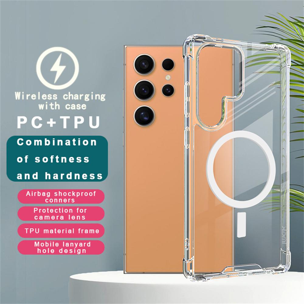 IMAK For Samsung Galaxy S25 Ultra Magnetic Case Shockproof PC TPU Clear Phone Cover