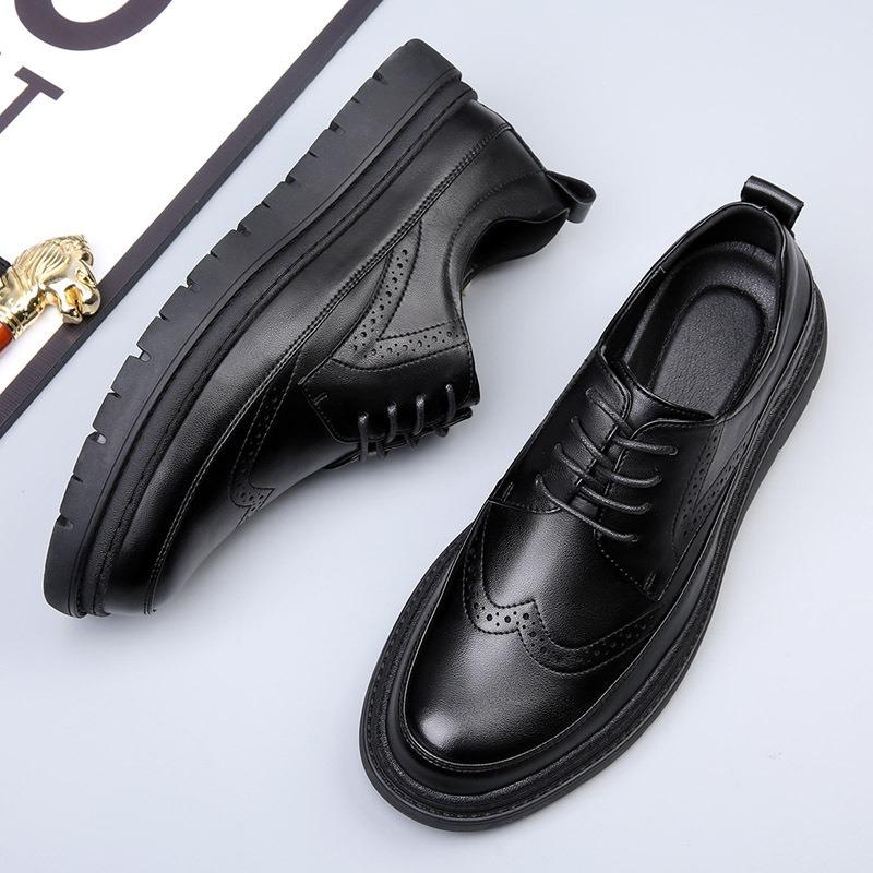 Мужская обувь весна новая кожа Брок резная нарядная модная мужская платформа деловая повседневная кожаная обувь мужская