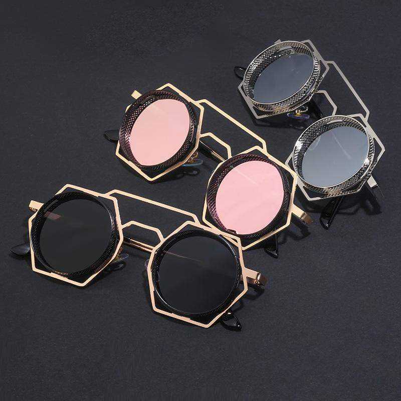 Steampunk Style Sunglasses Men'S Personality Metal Sunscreen Sunglasses Women'S Tide Shades