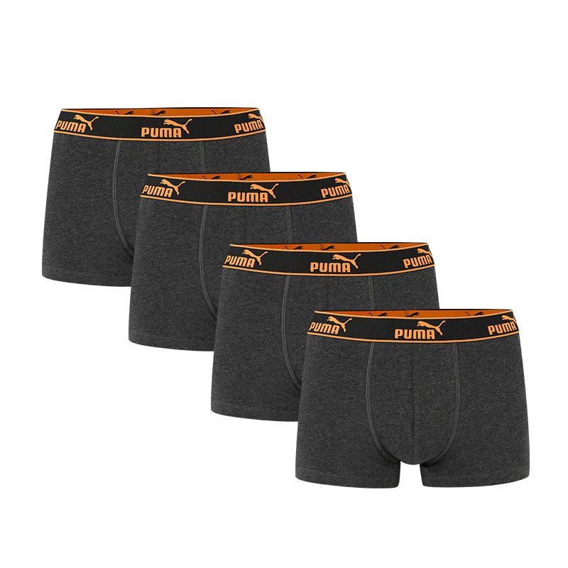 Puma Спортивные повседневные однотонные трусы-боксеры средней посадки, 3 пары, мужское нижнее белье, цвет серый-меланжевый 591520002-013