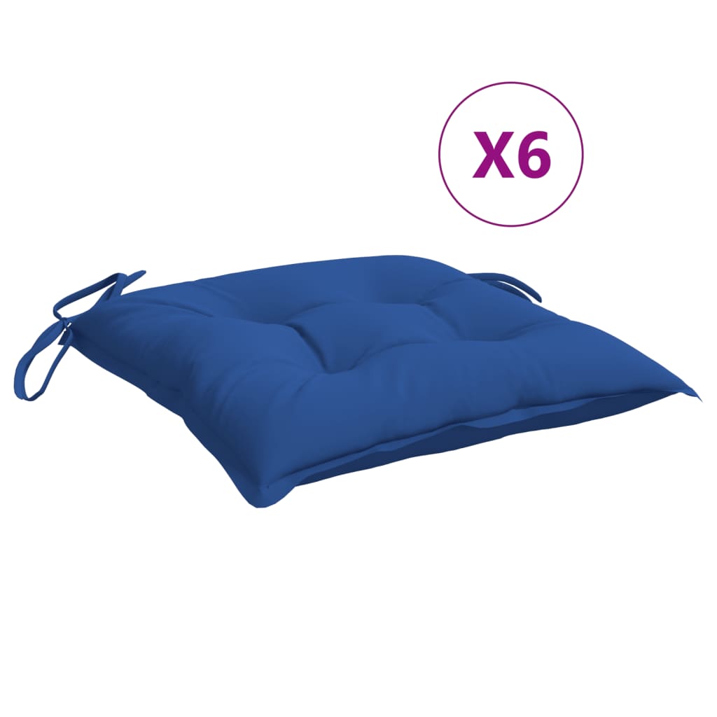 Chair Cushions 6 pcs Blue 40 x 40 x 7 cm Oxford Fabric