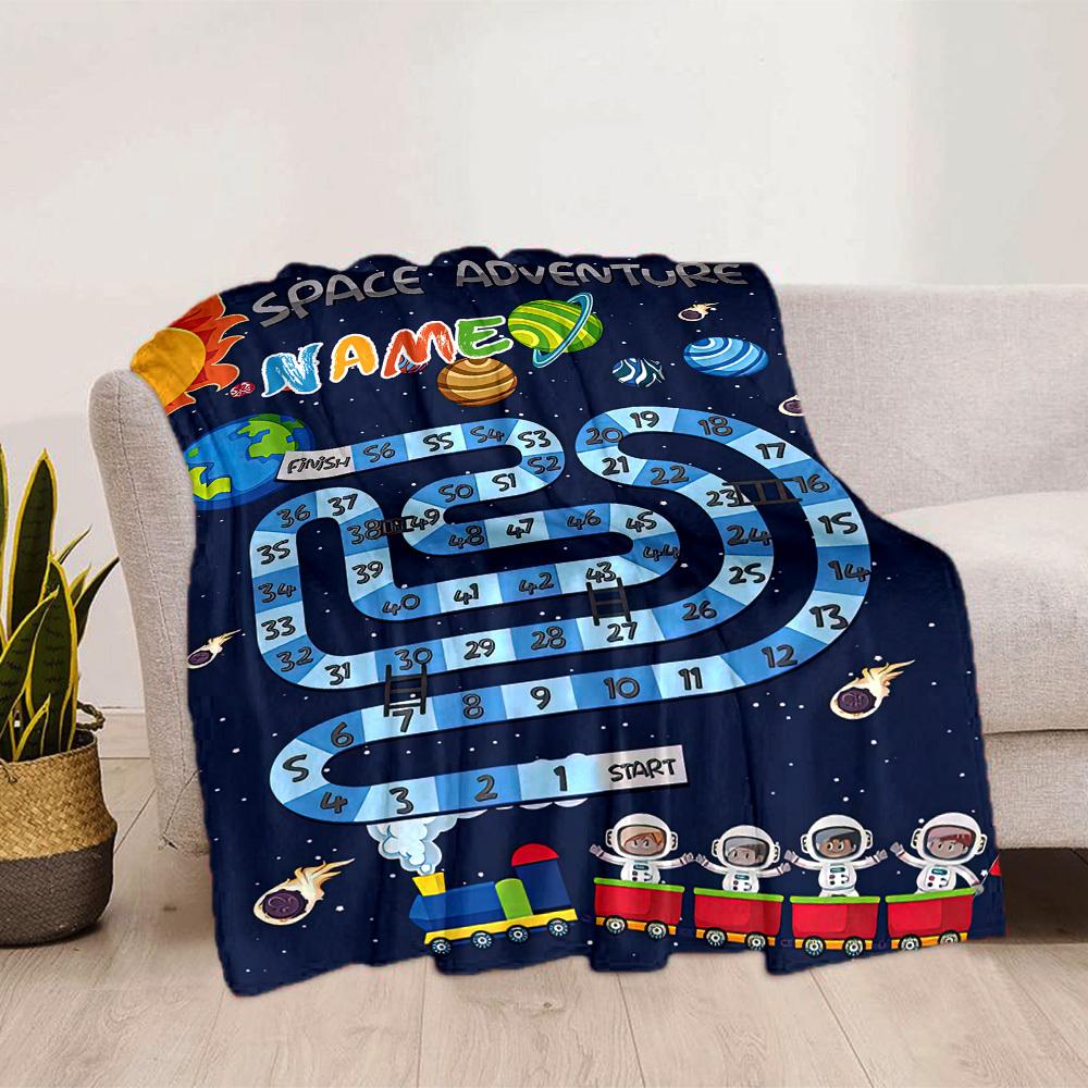 Space Adventure Home Customize Your Name Blankets Comfortable Soft Lightweight Multipurpose Blanket For Picnics Sofas Offices Beds Living Rooms