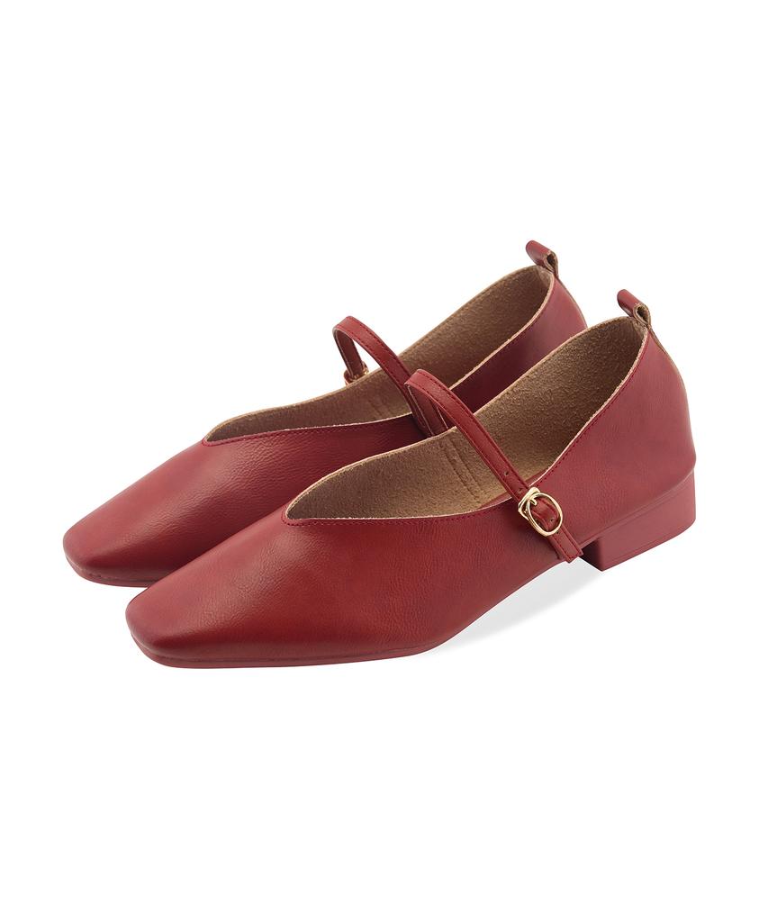 Шпора Луна Мэри Джейн Плоский -Sa9009 (3Color) Туфли Мэри Джейн на плоской подошве