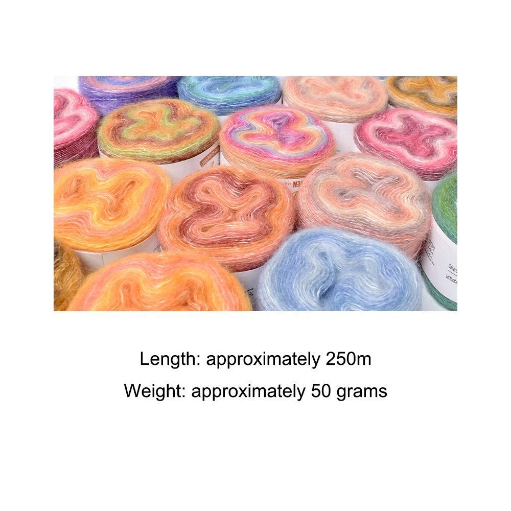 250М Юбочное кружево Радужная мохеровая пряжа Весна/Лето Ручного вязания Мягкая пряжа Сделай сам