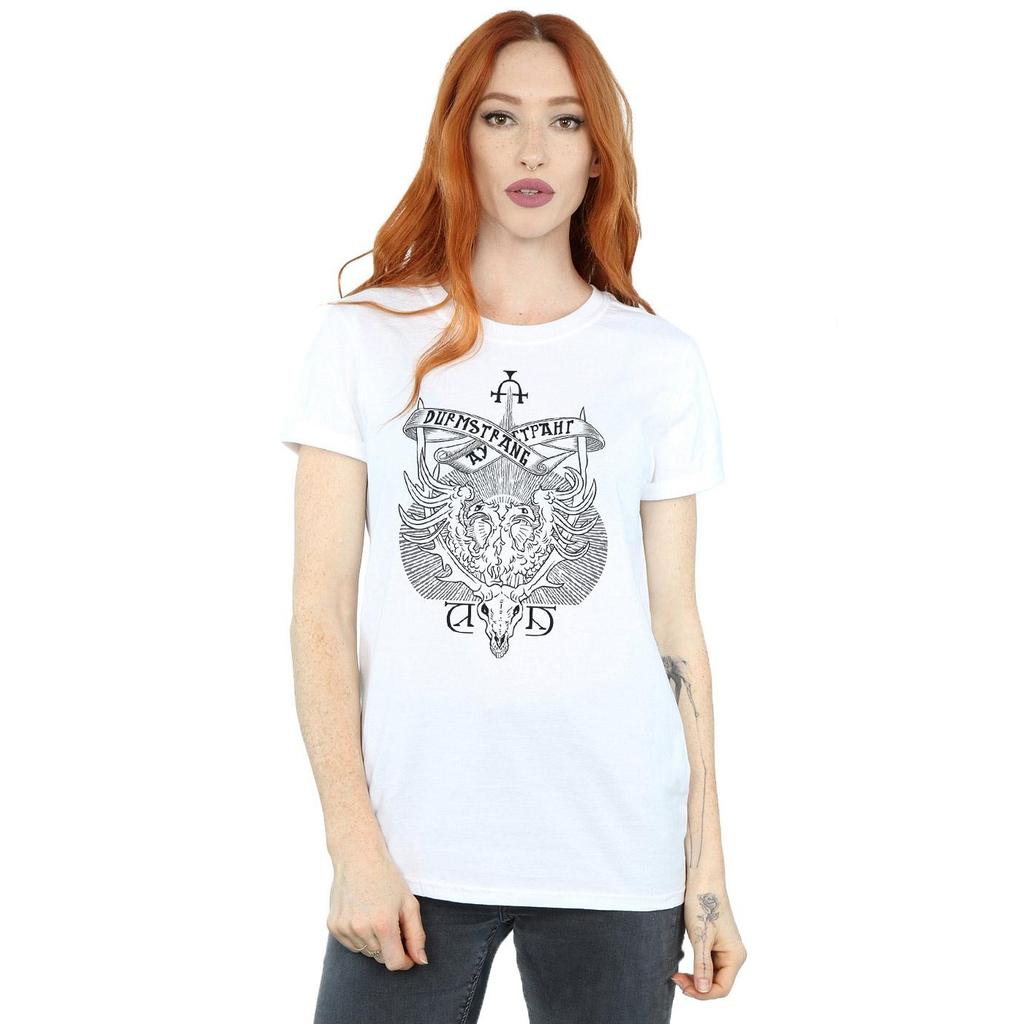 Harry Potter Womens/Ladies Durmstrang Institute Crest Cotton Boyfriend T-Shirt
