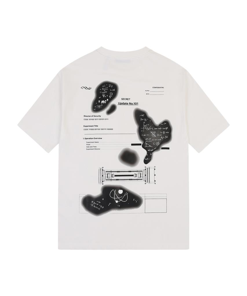 LAB101 Burnt Hole Back Print T-Shirt (White)