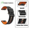 Силиконовый ремешок Quickfit с текстурой под карбон 22 26 мм для Garmin Fenix 6 6X Pro 6S Fenix 8 7 7X Enduro 3 Запасной спортивный ремешок