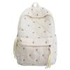College Style Schoolbag Bow Print Student Backpack Women's Lightweight Travel Backpack