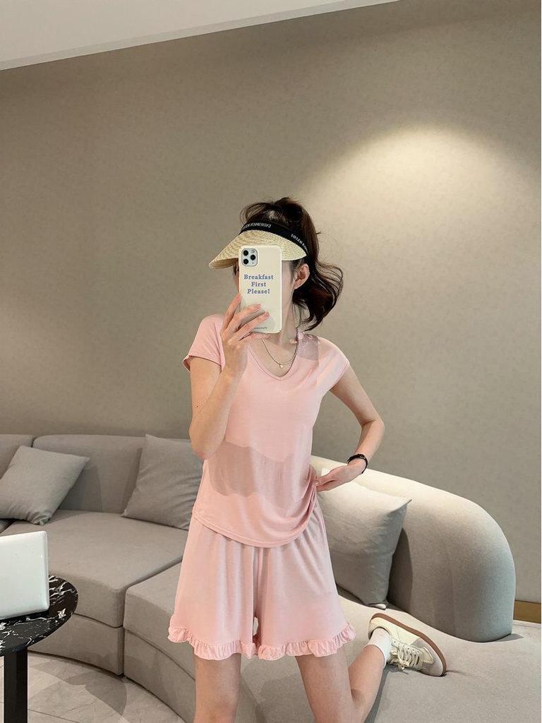 Women's Plus Size V-Neck Modal Tank Top - 2024 Summer Casual Solid Color, Sleeveless and Loose Fit