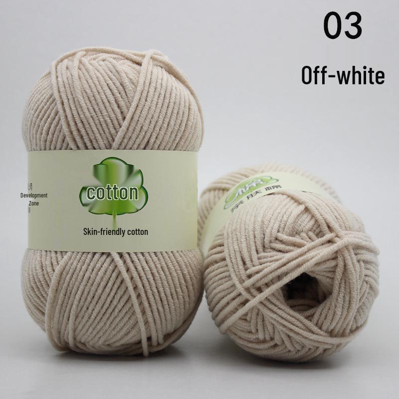 Пряжа из гребенного 5-слойного молочного хлопка для вязания и вязания крючком своими руками - Набор материалов средней толщины для шарфа и пледа