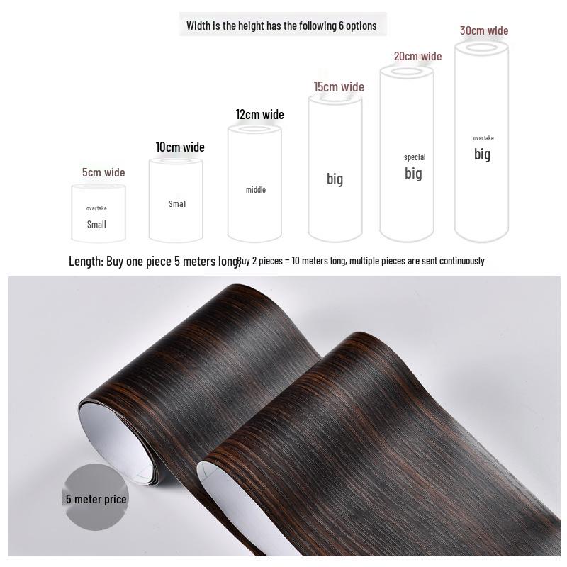 Водонепроницаемая самоклеящаяся наклейка с текстурой дерева для плинтуса и кромочная лента для отделки кромок мебели и декора плинтуса