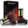 AUXLIGHT H11 H8 H11LL H8LL H16 (Japanese) LED Fog Light Bulbs 6000K Xenon White, Super Bright 2800 Lumens 33-SMD Chips LED Daytime Running Lights DRL