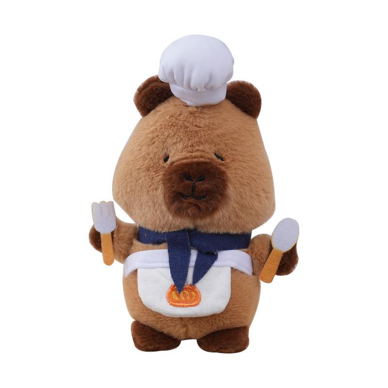 Keychain Whimsical Capybara Plush Toy With Chef Outfit Perfect For Cute Home Decor