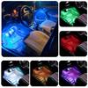 RGB Car Interior Ambient Light Neon Optical Fiber Strip with 12 Led Floor Lamp APP Bluetooth Control Atmosphere Lamp