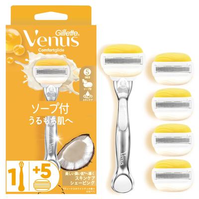 Бритва VENUS для женщин с кокосом для влажного бритья 5 сменных Comfort Glide мыло, аромат, кожа, тело, лезвия,