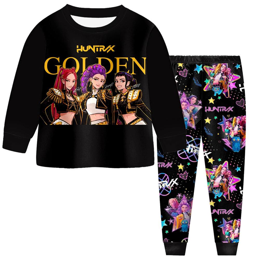 Children's Fashion Suit Skirt Round Neck Long Sleeve Top Pants