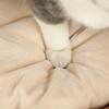 Scratching Barrel, 50 cm, 2 Caves, Cushion, Scratching Post with Cat Bed, Cat Tower made of Water Hyacinth, Light Brown