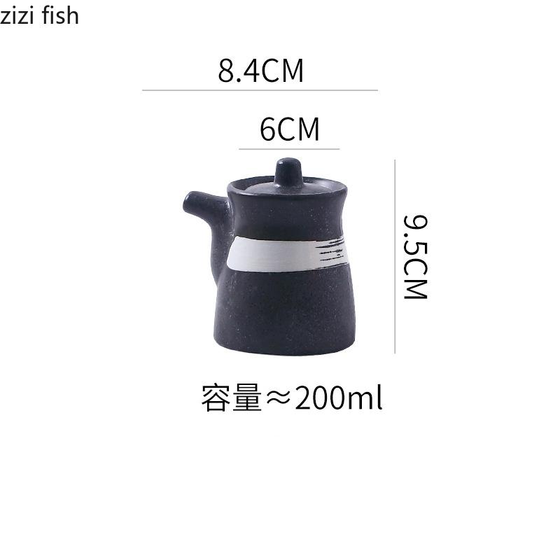 Керамическая банка для приправ в японском стиле, креативная бутылка для приправ, банка для соуса, масла, уксуса, бутылка для чили, кухонный инструмент для приправ