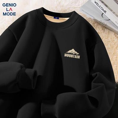 Мужской свитшот с круглым вырезом на флисовой подкладке GENIOLAMODE