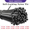 Self-locking Nylon Cable Black Ties 5x250mm Straps Fastening Loop Reusable Plastic Wire Ties Adjustable Cables Ties 5x200mm