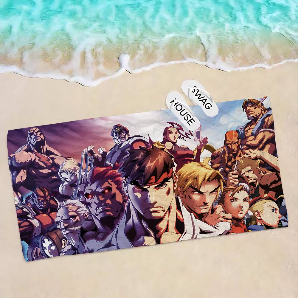 Game S-Street-F-Fighter Big Microfiber Beach Towels Quick Dry Towel Sand Beach Towels Pool Towel for Travel Swim Pool Yoga