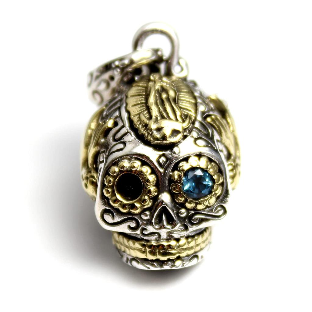 good vibrations Кулон Череп с хорошей вибрацией лондонский голубой топаз