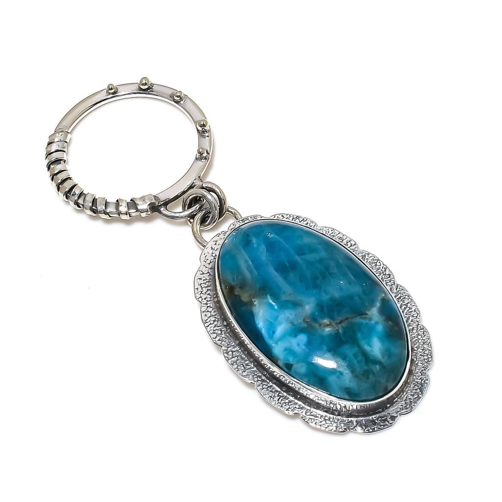 Серебряный кулон с натуральным голубым апатитом из стерлингового серебра 925 пробы — дизайн ручной работы, повседневные украшения, уникальные подарки-кулоны для нее