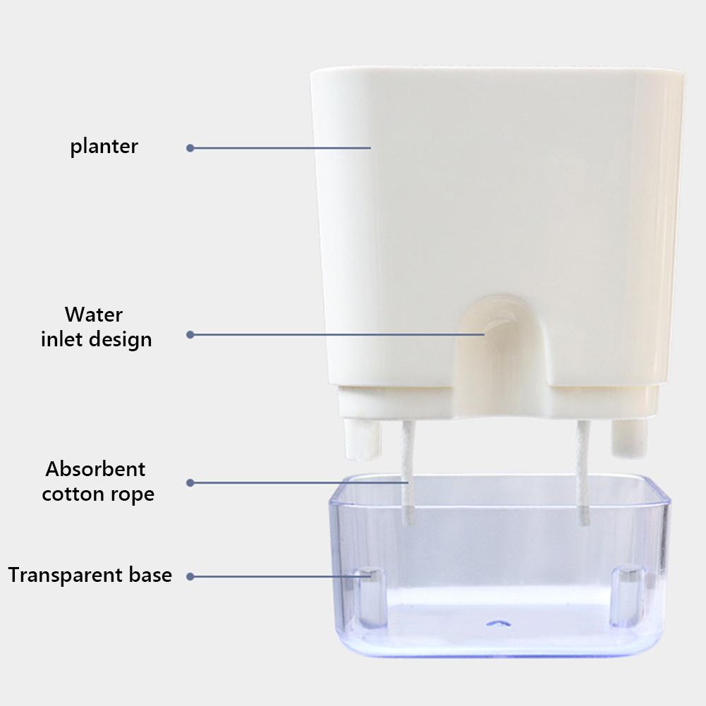 Горшок для растений с самополивом, самополивающийся горшок с хлопковой веревкой, прозрачный цветочный горшок с видимым резервуаром для комнатных растений