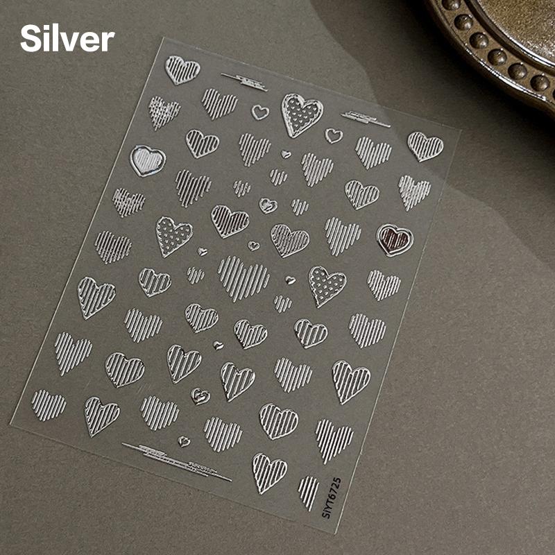 1 лист 5D тисненые line heart наклейки для нейл-арта рельефы самоклеящиеся наклейки для маникюра для женщин принадлежности для маникюра