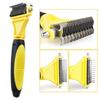 Pet Grooming Comb Double Side Stainless Steel Pet Fur Brush Dog & Cat Comb Dog Animal Hair Fur Shedding Trimmer Grooming Tool