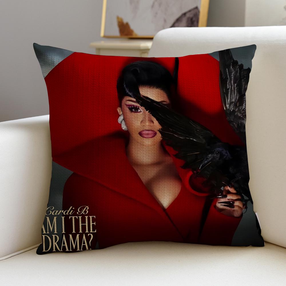 HipHop BBCardi BS Cushion Cover Breathable and skinfriendly linen pillowcase square removable and washable cushion