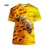 2025 New Fashion Bee Honeycomb 3D Printed T-shirt Men's and Women's Casual Short-sleeved Tops